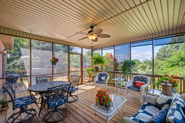 a terrace with outdoor seating
