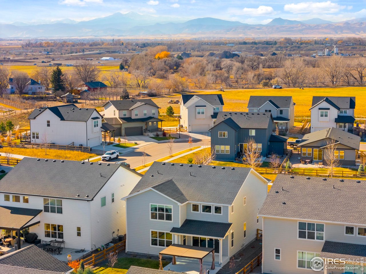5070 Kidd Street Timnath, CO 80547 - Photo 36 of 42 an aerial view of residential houses with outdoor space