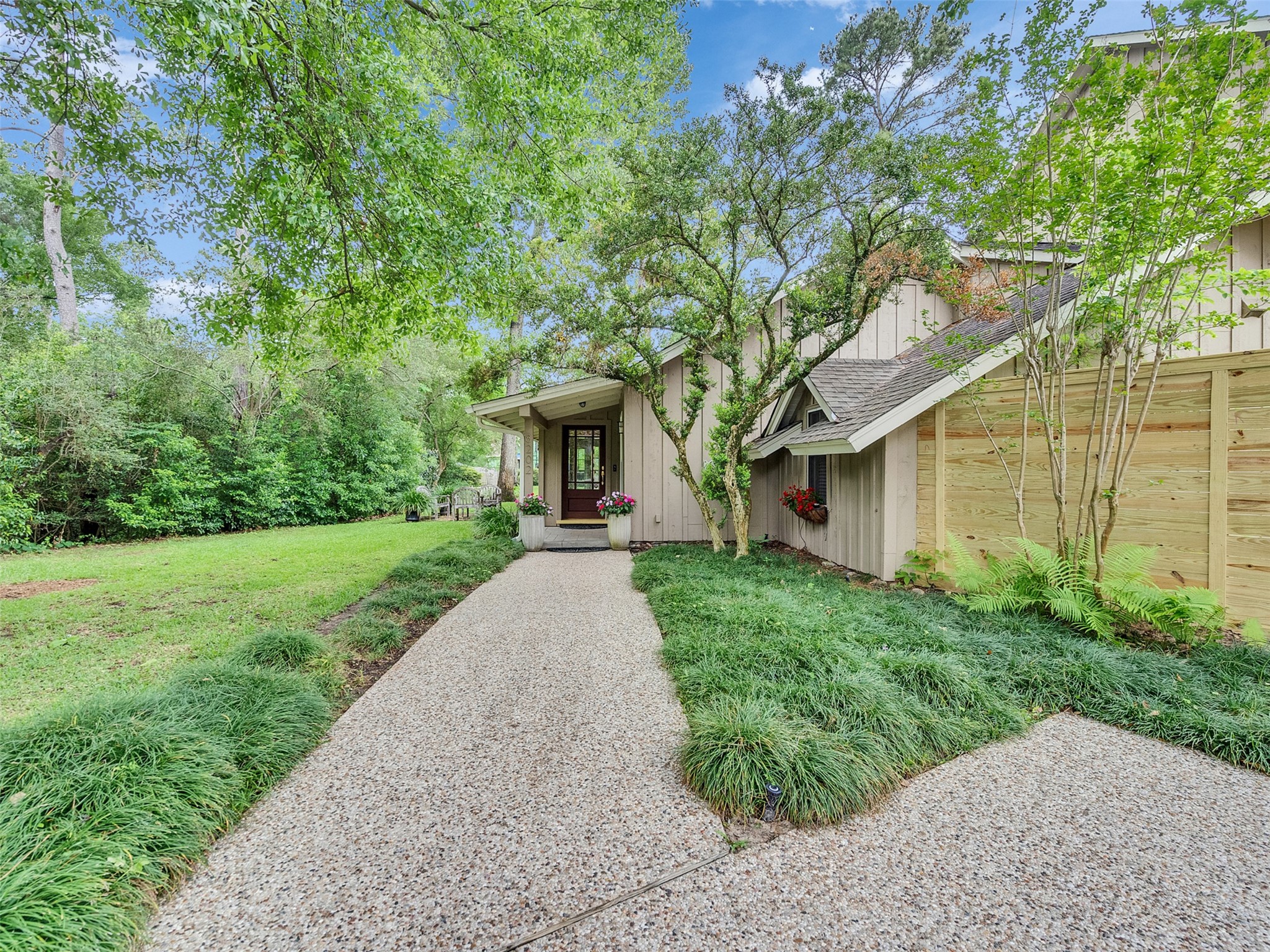 8202 Burkhart Road Houston, TX 77055 - Photo 3 of 29 Here is the beautiful and private walk to the front door.