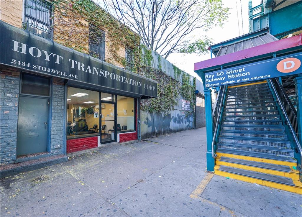 a view of an entrance of the building