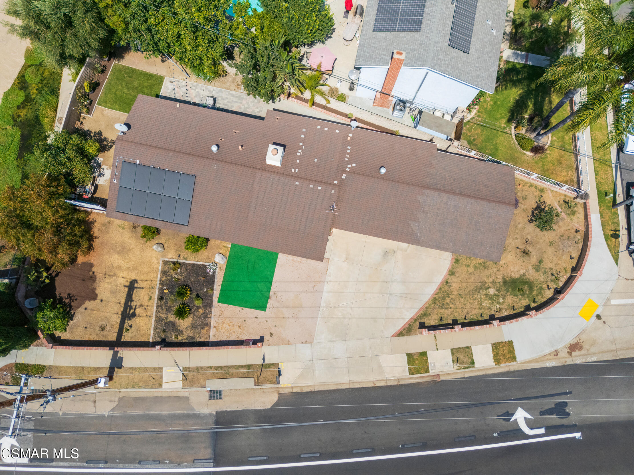 1917 Fitzgerald Road Simi Valley, CA 93065 - Photo 52 of 55 an aerial view of a house with a swimming pool