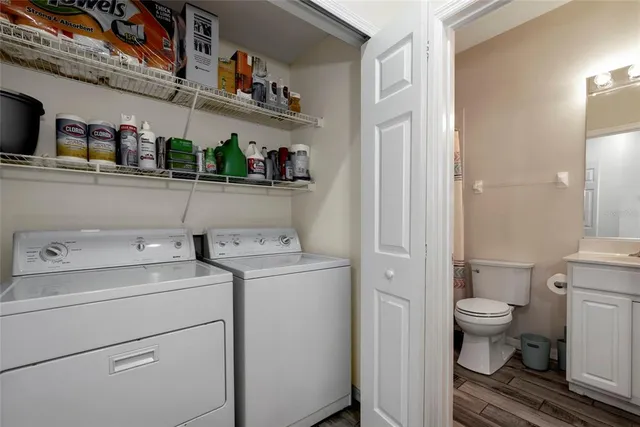 a view of a balcony with a swing