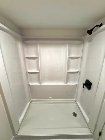 a bathroom with a tub