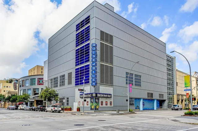 a front view of a building with street