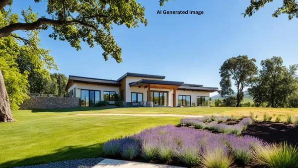a view of swimming pool with outdoor seating and plants