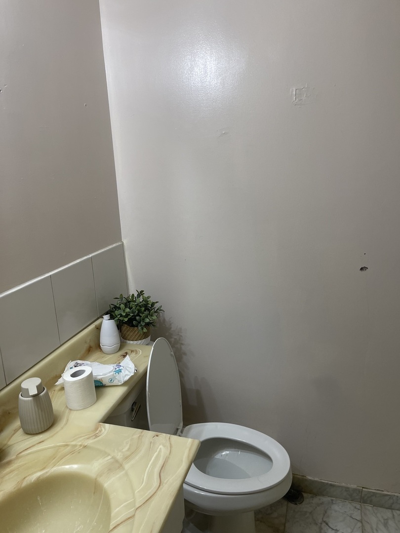 5631 West Cornelia Avenue Chicago, IL 60634 - Photo 19 of 28 a bathroom with a granite countertop toilet and sink