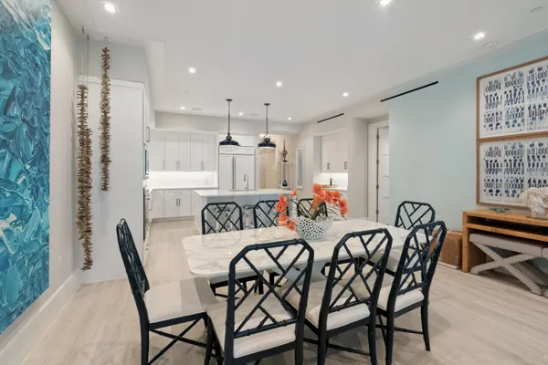 a view of a street with a building in the background