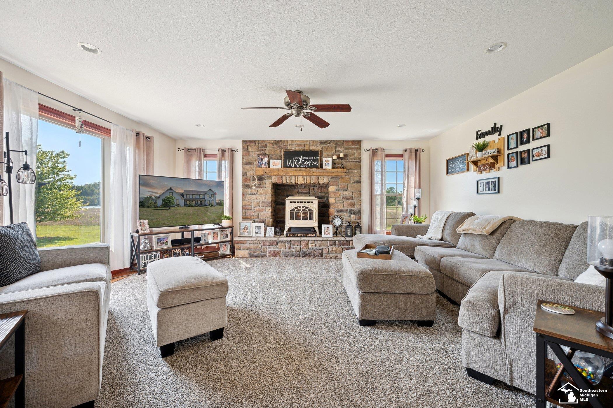 7307 Kruse Road Petersburg, MI 49270 - Photo 7 of 49 Fam. Room w/Pellet Stove!