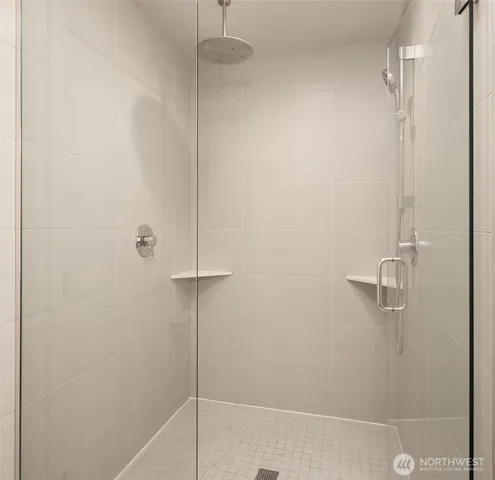 a bathroom with a shower