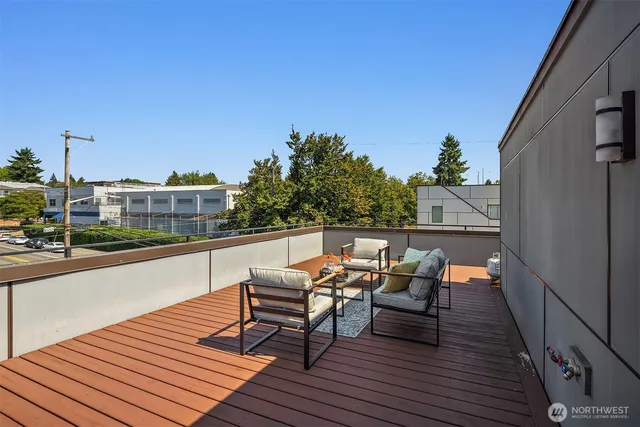 a outdoor view with a sitting space