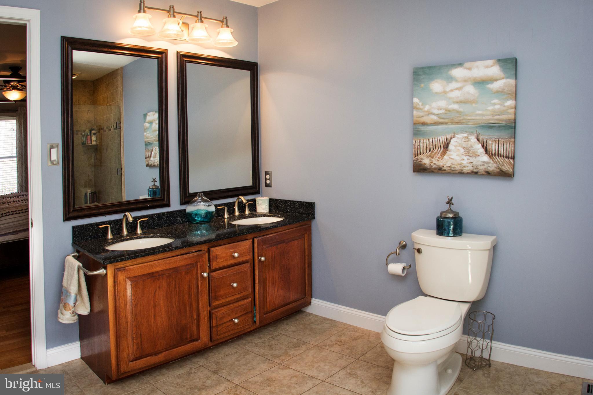 89 Flyatt Road Shamong, NJ 08088 - Photo 14 of 30 a bathroom with a toilet a sink and mirror