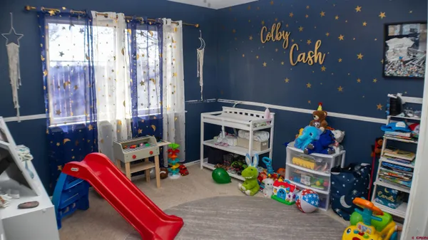 a children room with toys