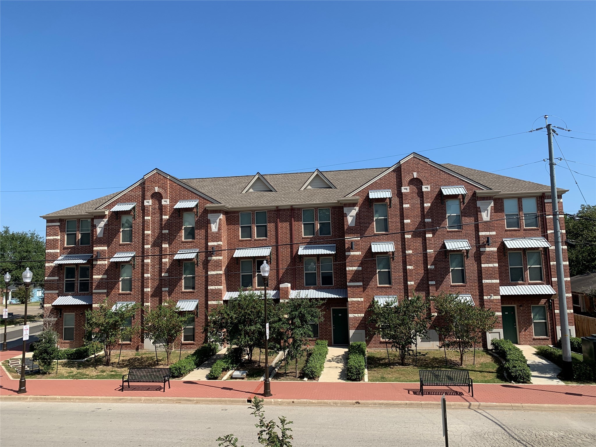 a front view of a building