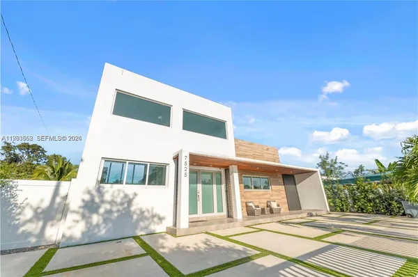 a view of a house with a patio