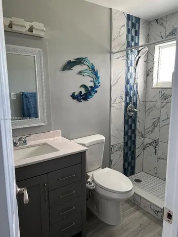a bathroom with a shower