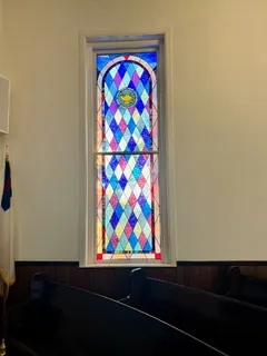 a room with a book shelf