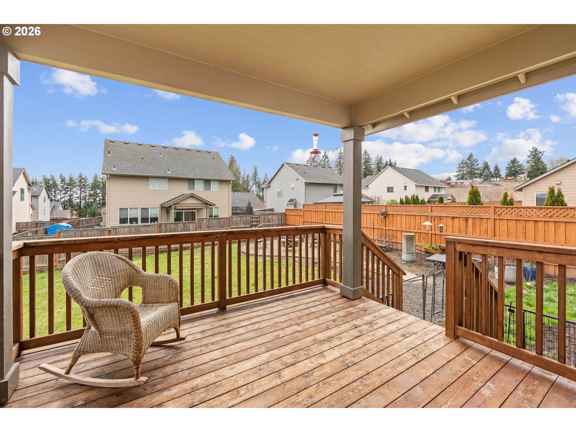 2958 Southwest Redmond Hill Road McMinnville, OR 97128 - Photo 39 of 40 a view of a balcony with wooden chairs