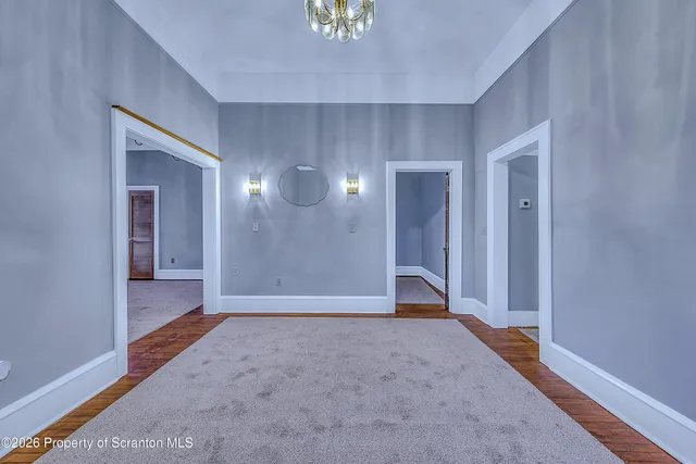 a view of gallery with hallway