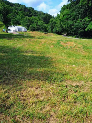 a lake view with a garden