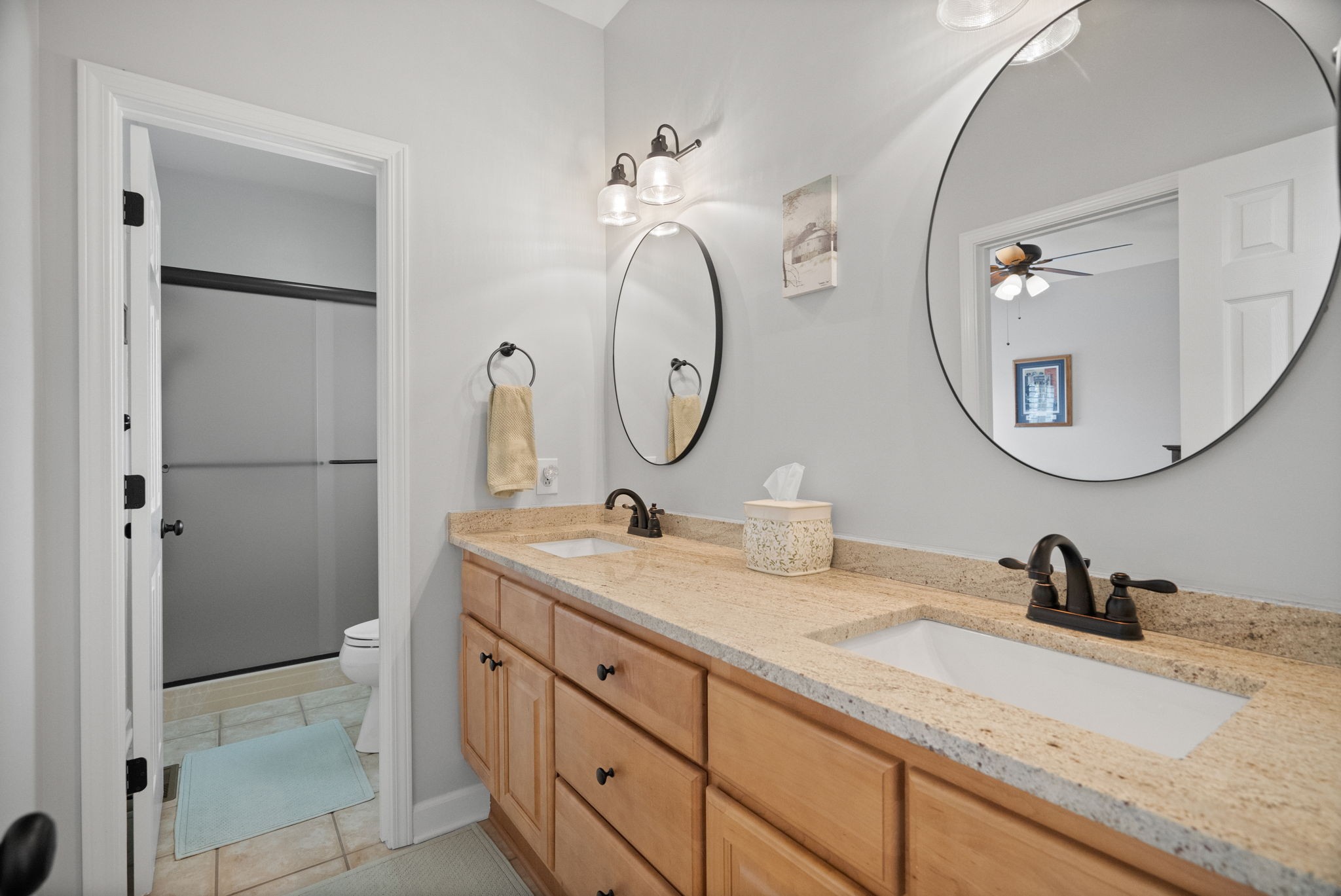 3008 Burts Crossing Springfield, TN 37172 - Photo 23 of 45 a bathroom with a double vanity sink and a mirror