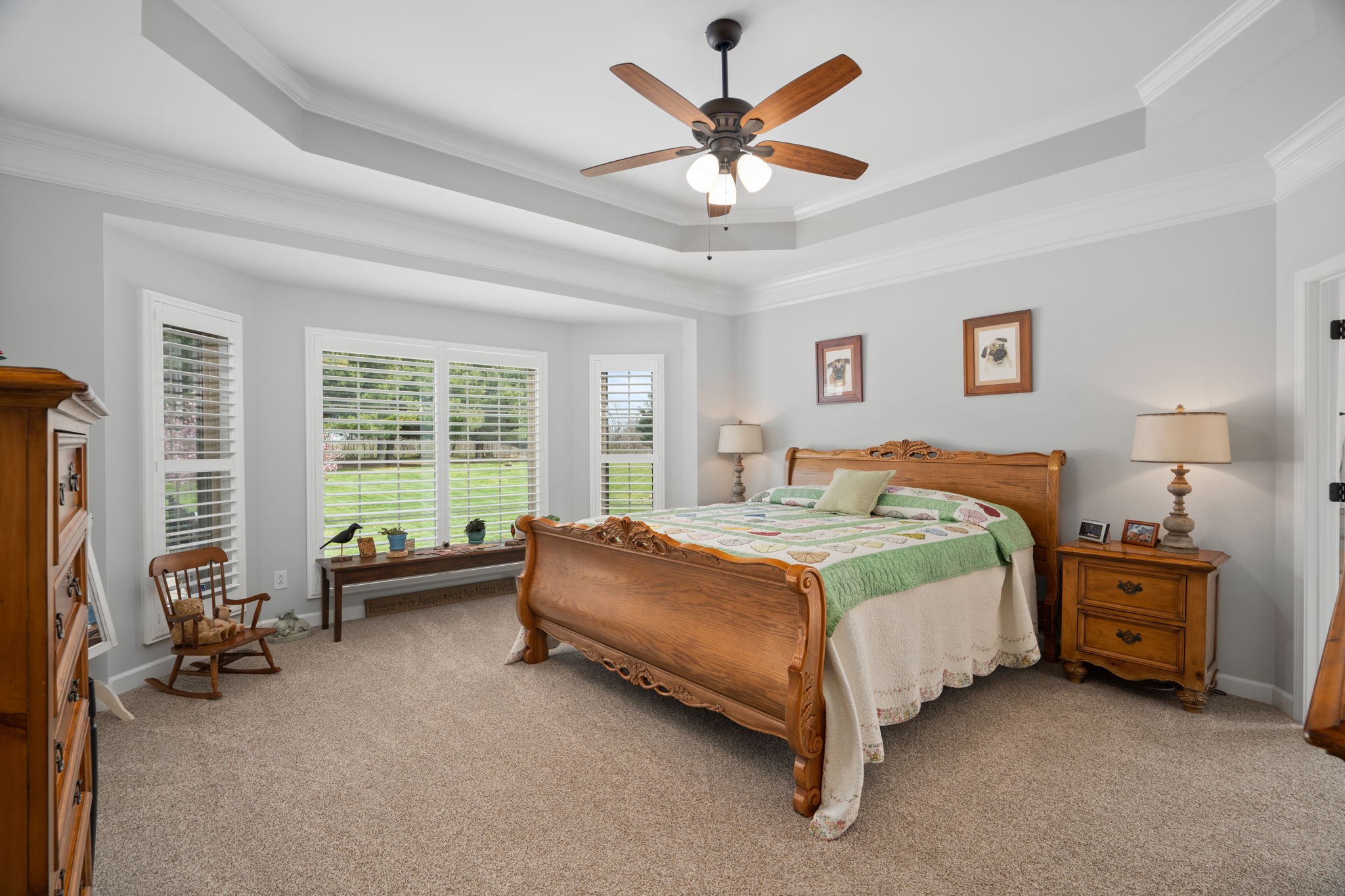 3008 Burts Crossing Springfield, TN 37172 - Photo 26 of 45 a spacious bedroom with a bed and a chandelier
