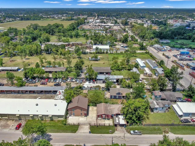 an aerial view of a city with lots of residential buildings