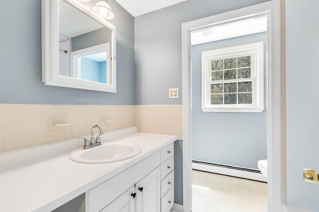 14 Puddingstone Lane Medway, MA 02053 - Photo 28 of 39 a bathroom with a sink and a mirror