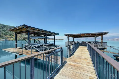 an aerial view of a house with a garden