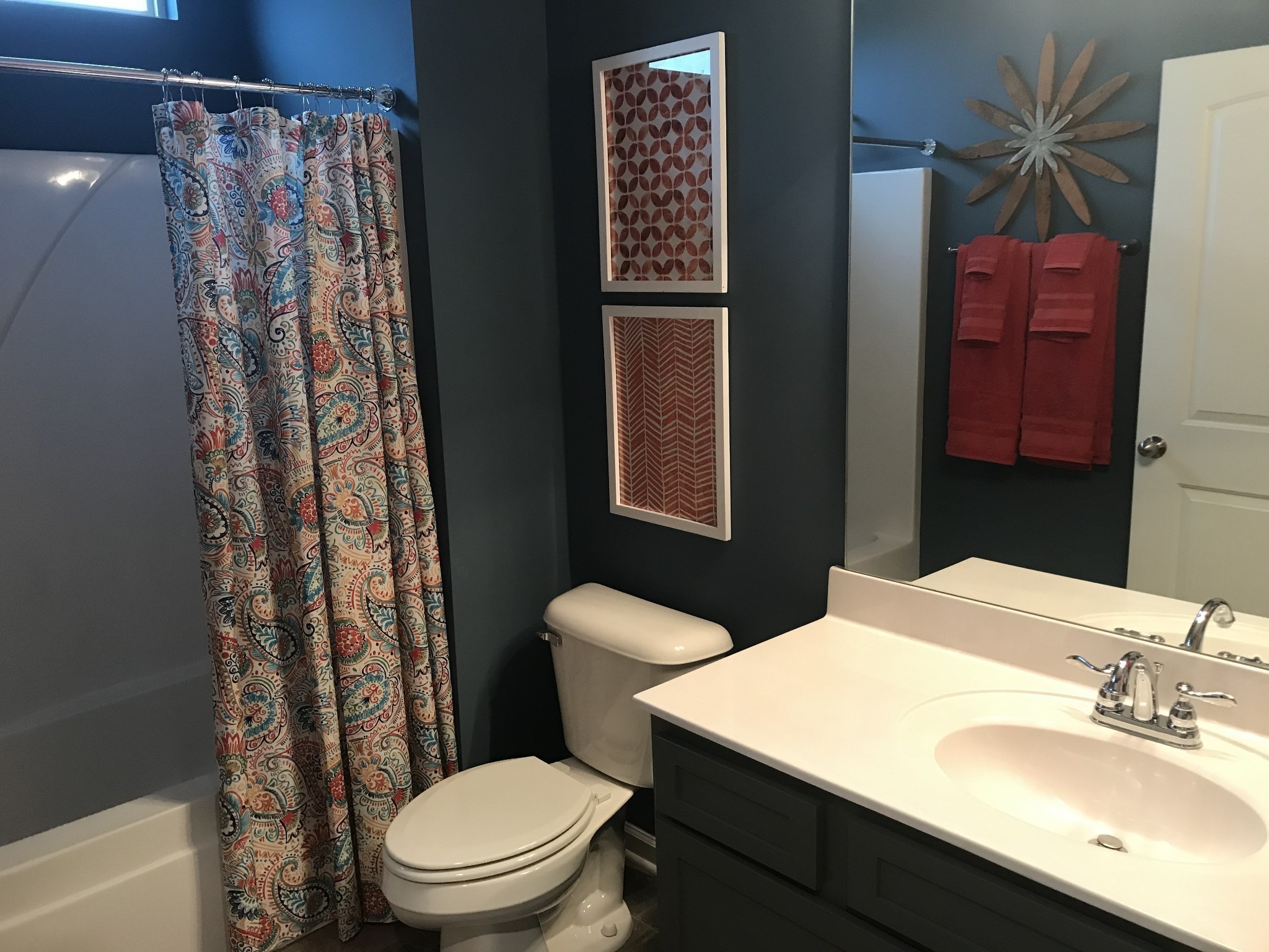 2629 Unitas Drive Murfreesboro, TN 37129 - Photo 16 of 20 a bathroom with a sink a toilet and shower curtain