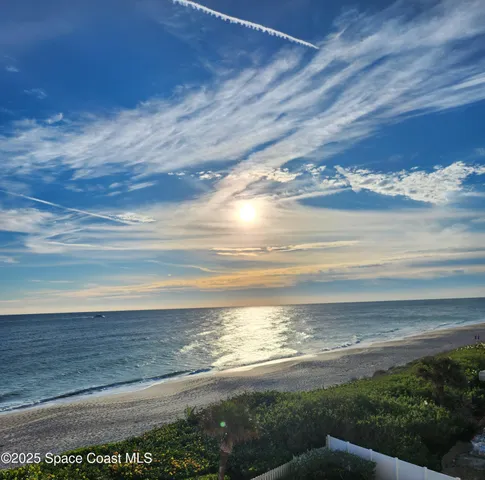 a view of an ocean and beach