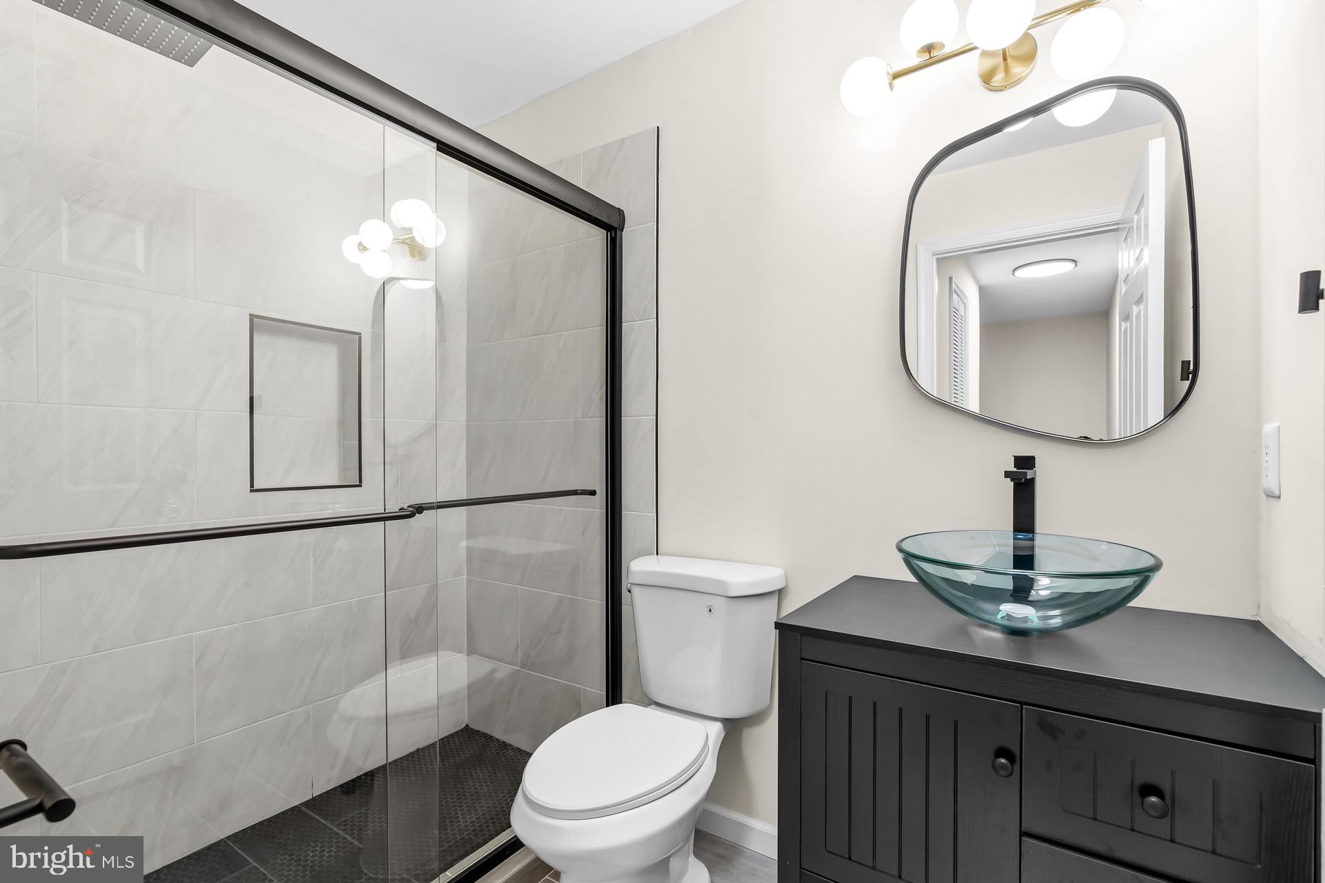 13920 Baton Rouge Court Centreville, VA 20121 - Photo 32 of 45 a bathroom with a toilet a sink and mirror