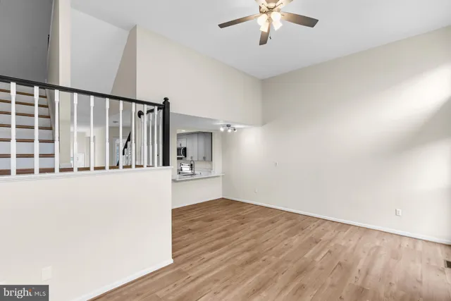 a view of entryway with wooden floor