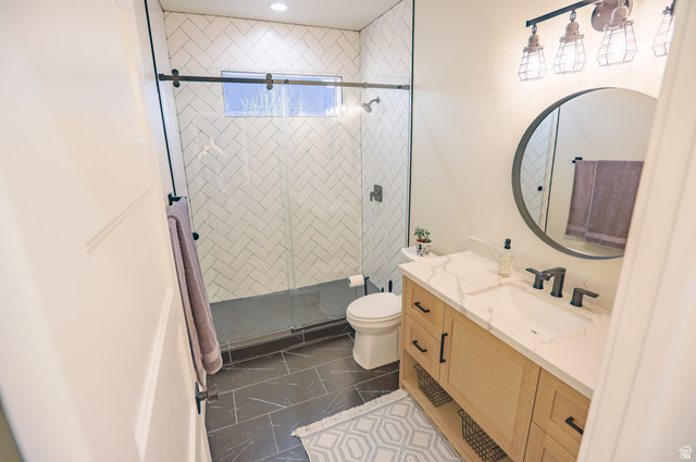 126 North 800 West Mapleton, UT 84664 - Photo 27 of 79 Bathroom featuring a shower stall and vanity
