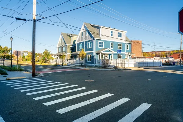 a front view of a building