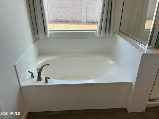 a close view of tub in a bathroom