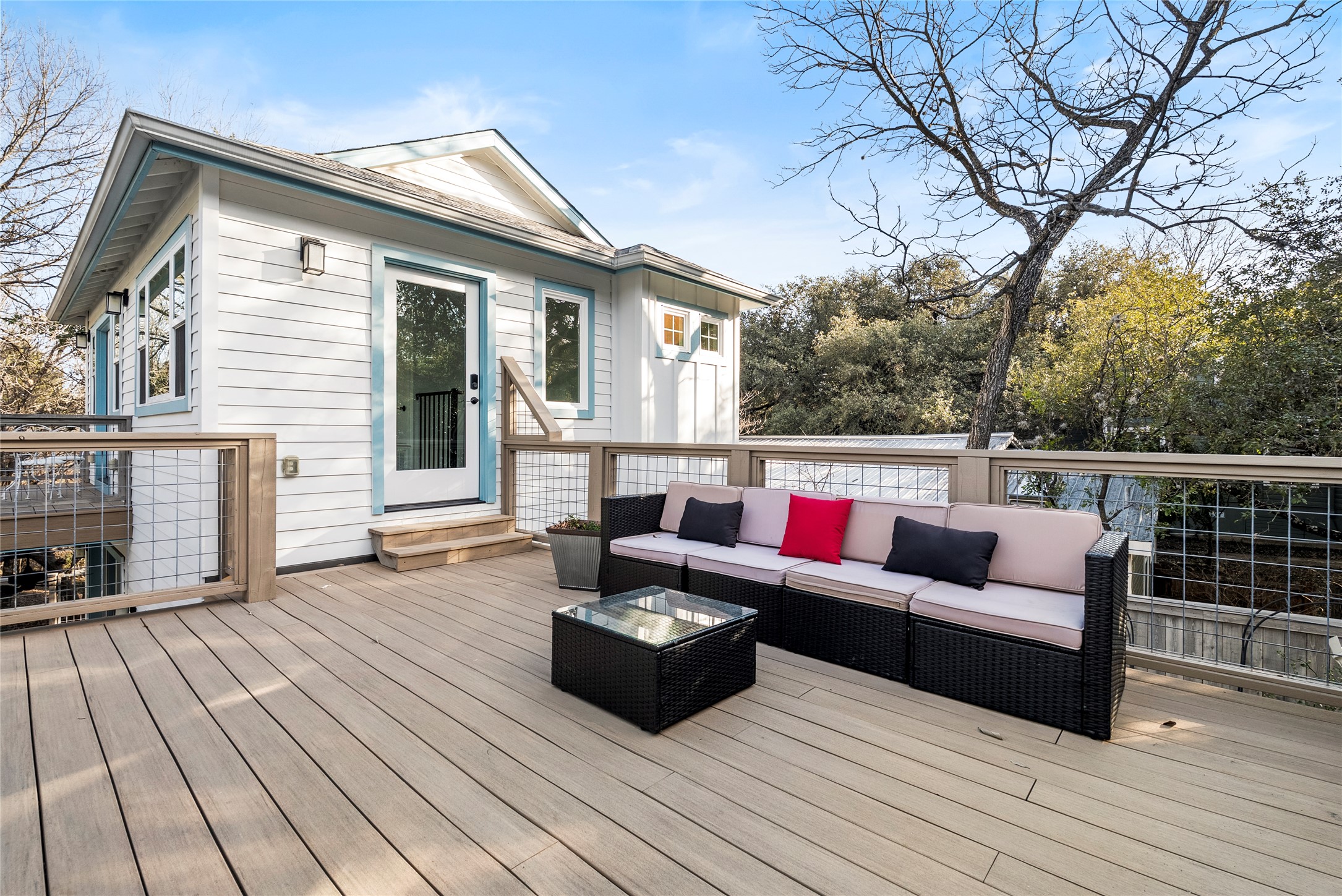 1507 Newning Avenue Austin, TX 78704 - Photo 32 of 37 Wooden terrace with an outdoor hangout area
