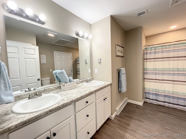 Undisclosed Address Salem, CT 06420 - Photo 16 of 17 a en suite bathroom with double sink and a large mirror