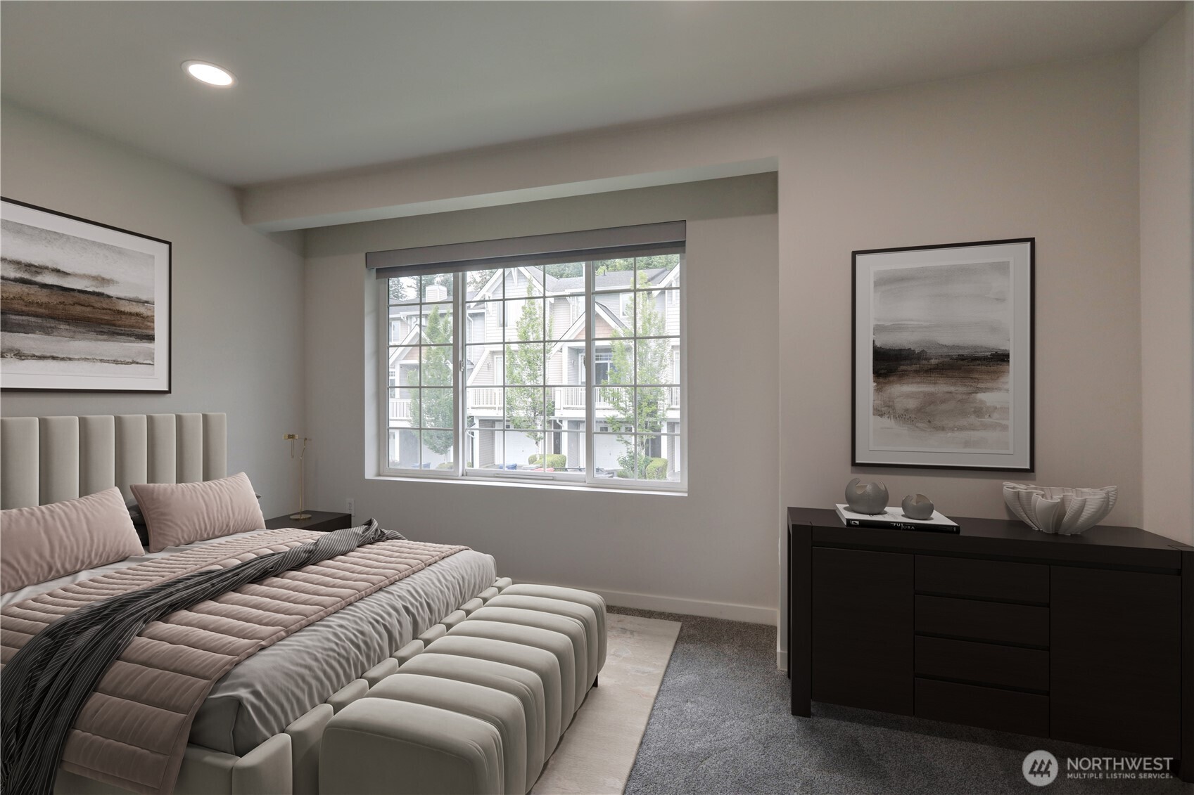 23120 Southeast Black Nugget Road, Unit A2 Issaquah, WA 98029 - Photo 10 of 18 a bedroom with a bed and a window
