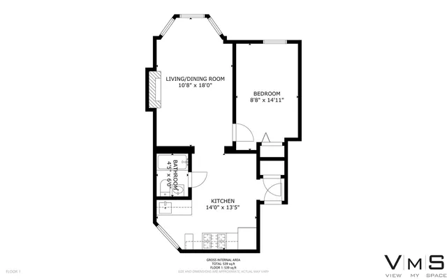 $1,400 | 322 Lake Street, Unit 2F, Oak Park, IL 60302