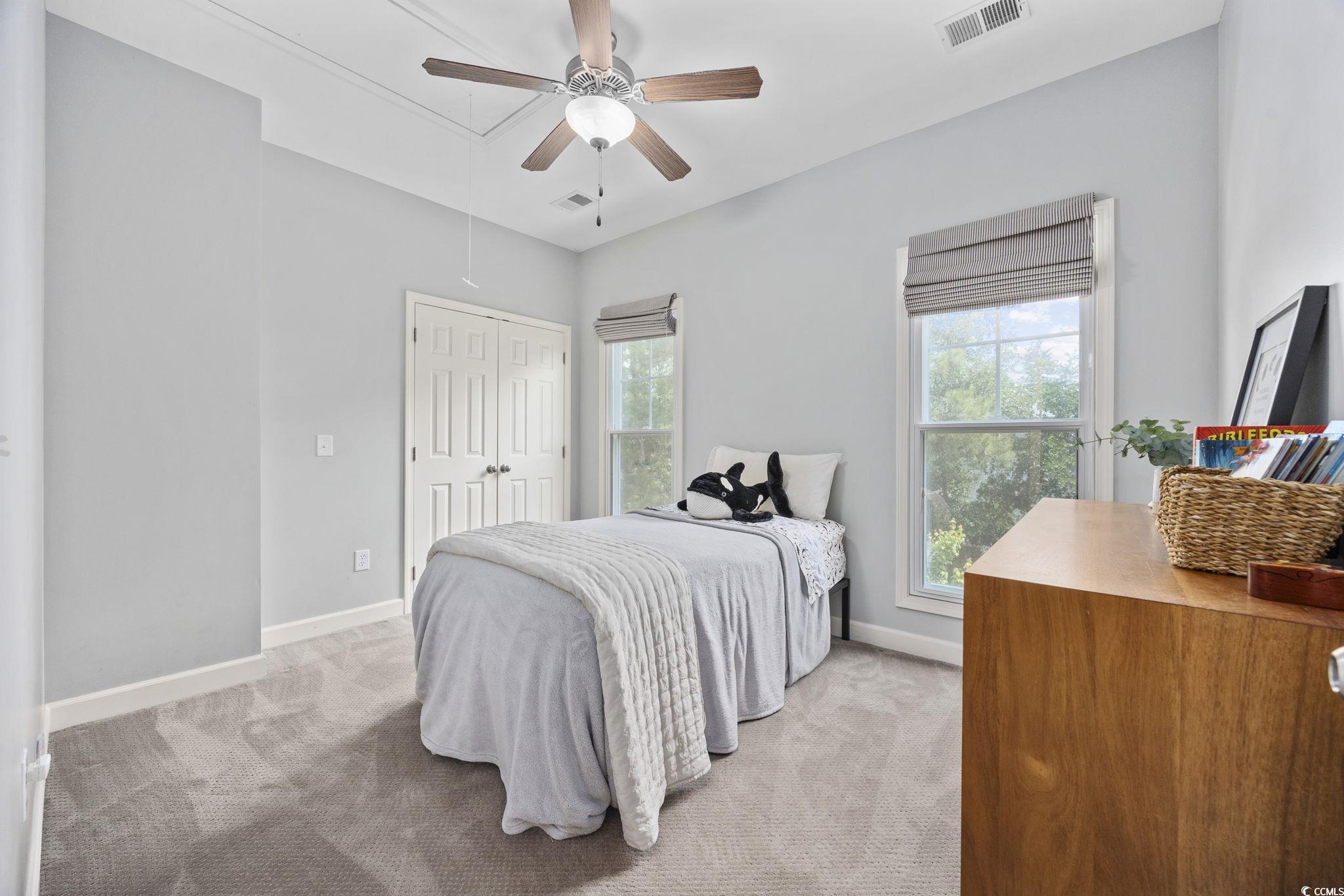175 SummerWind Loop Murrells Inlet, SC 29576 - Photo 19 of 39 Bedroom with light colored carpet, baseboards, att