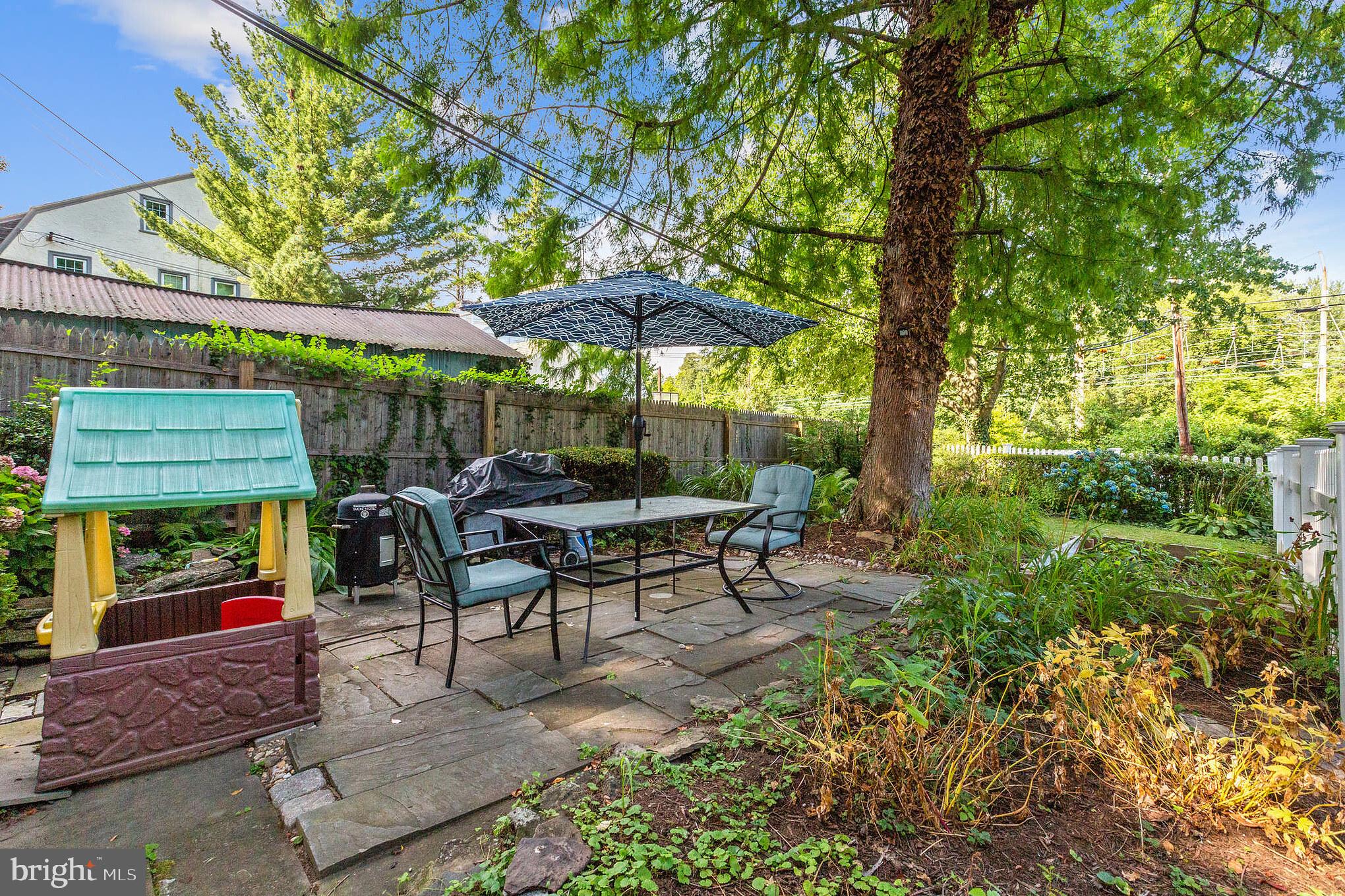 170 Idris Road Merion Station, PA 19066 - Photo 33 of 35 Flagstone Patio on Side Yard which is Fully Fenced