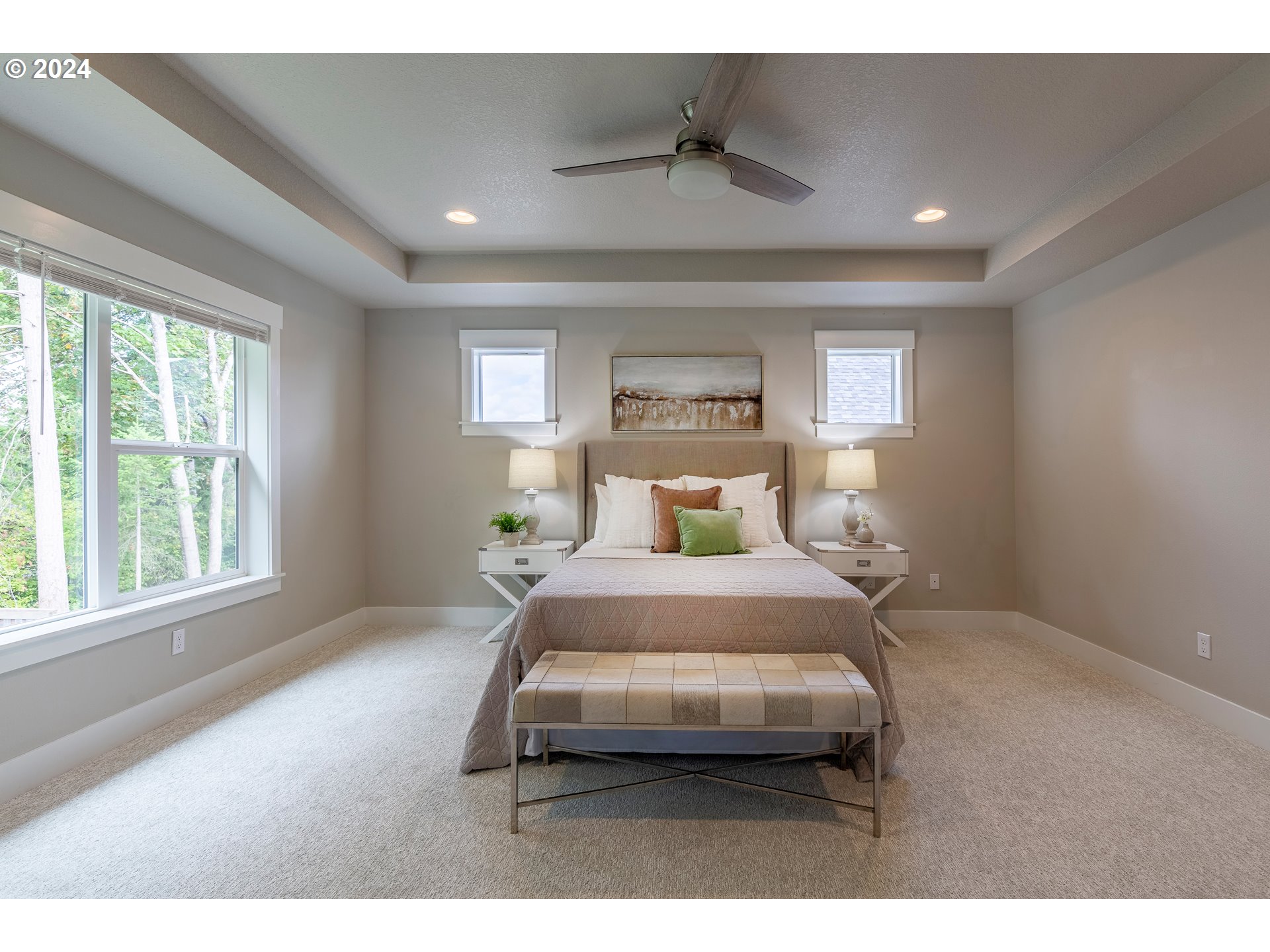 17683 Southwest Cobb Lane Beaverton, OR 97007 - Photo 17 of 27 a bedroom with a bed window and a night stand