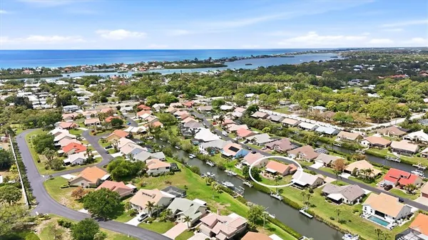 an aerial view of a city