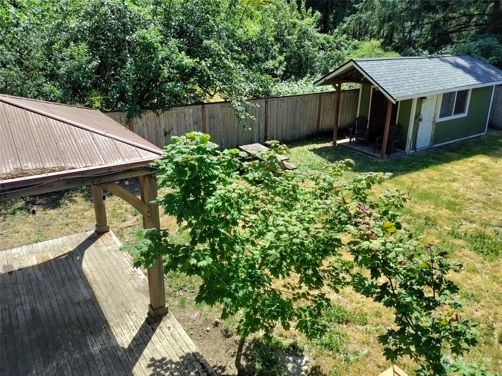 16032 Spanaway Loop Road South Spanaway, WA 98387 - Photo 22 of 28 a backyard of a house with lots of green space
