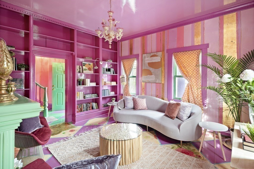 42 Spring Street Somerville, MA 02143 - Photo 4 of 23 a living room with patio furniture and a chandelier