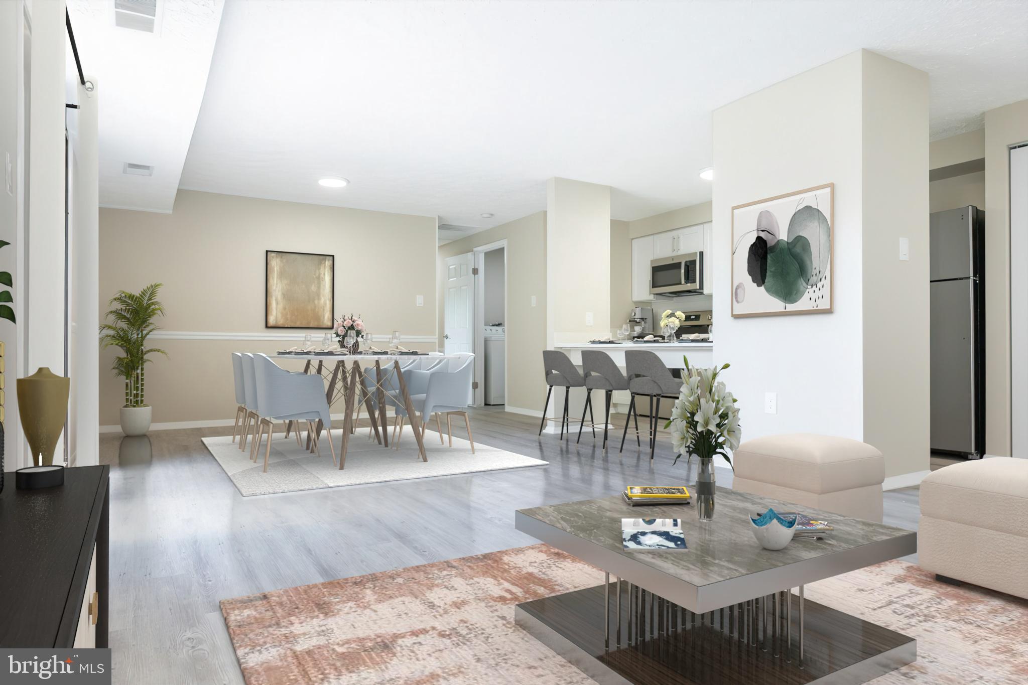 19505 Gunners Branch Road, Unit 733 Germantown, MD 20876 - Photo 3 of 42 Living/Dining/Kitchen (Virtual staging)
