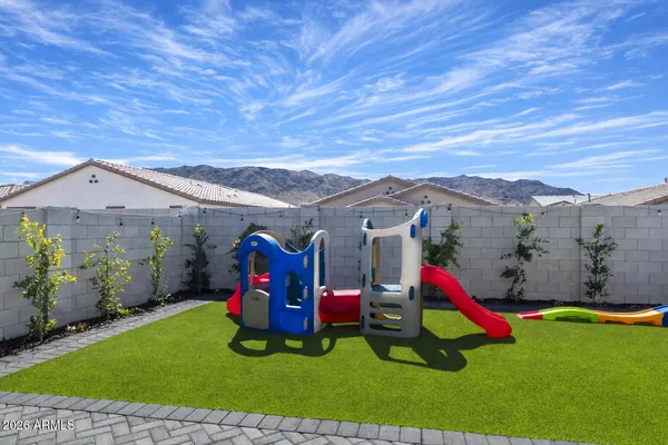 a view of outdoor space with garden and entertaining space