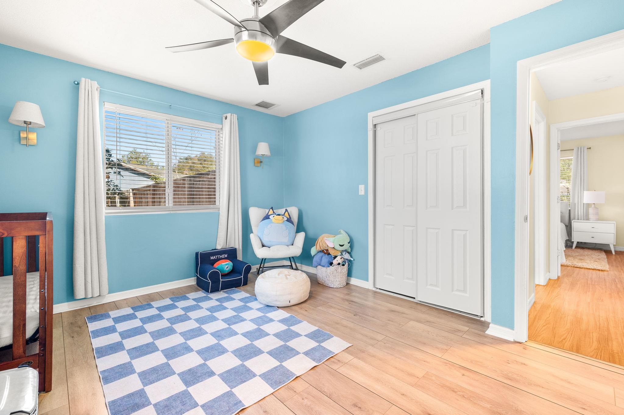 4233 Oak Lane St. Augustine, FL 32086 - Photo 29 of 42 Bedroom with a closet, light wood-type flooring, and ceiling fan