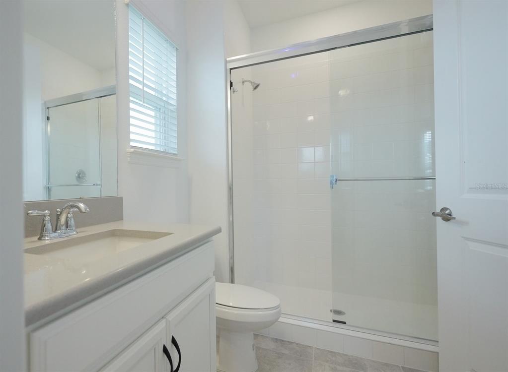 34068 Castaway Loop Wesley Chapel, FL 33543 - Photo 42 of 65 a bathroom with a sink a toilet and shower