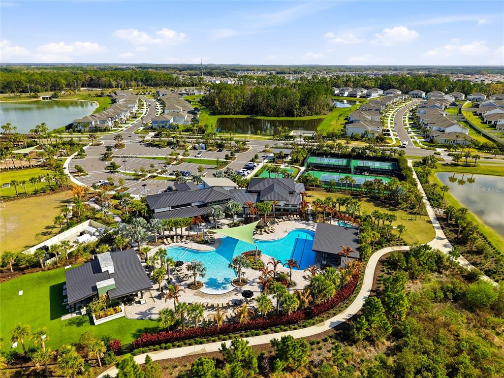 34068 Castaway Loop Wesley Chapel, FL 33543 - Photo 57 of 65 an aerial view of residential houses with outdoor space